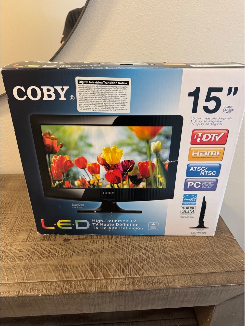 Coby LEDTV1526 15.6" 720p LED HDTV Monitor HDMI VGA Remote Box Manual